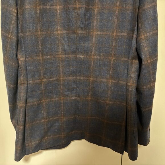 $1600 Hickey Freeman Wool Silk Linen Check Sport Coat / Blazer - 39 (38/40) - Picture 13 of 13